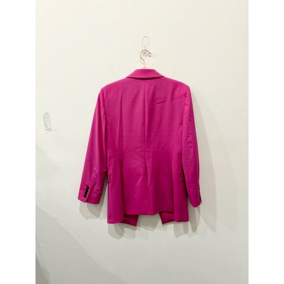 Theory Etiennette Good Wool Cutaway Single Breasted Suiting Blazer Pink Women 10 - Picture 3 of 6
